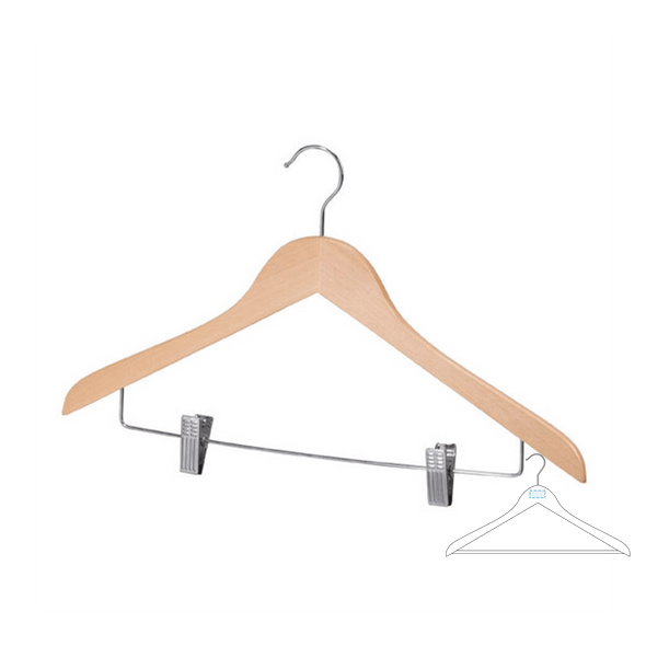 Hangers met houten tang